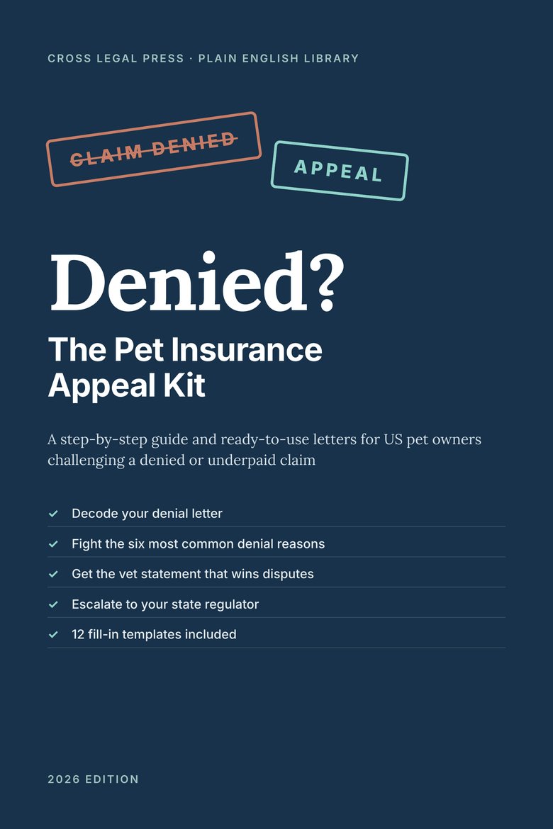 Front cover of Denied? The Pet Insurance Appeal Kit, a plain-English guide by Nathan Cross